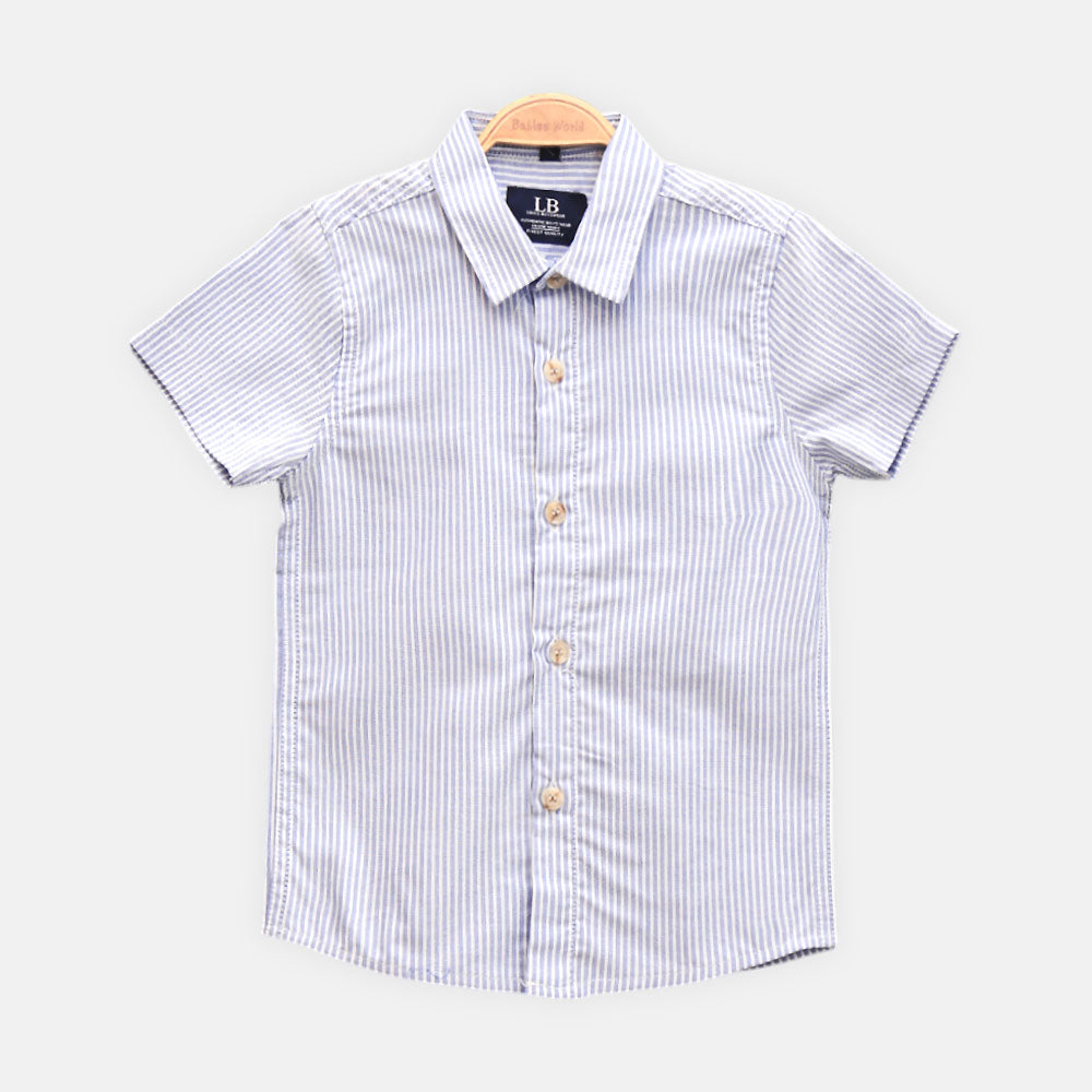 BOY SHIRT BLUE STRIPED SHORT-SLEEVE