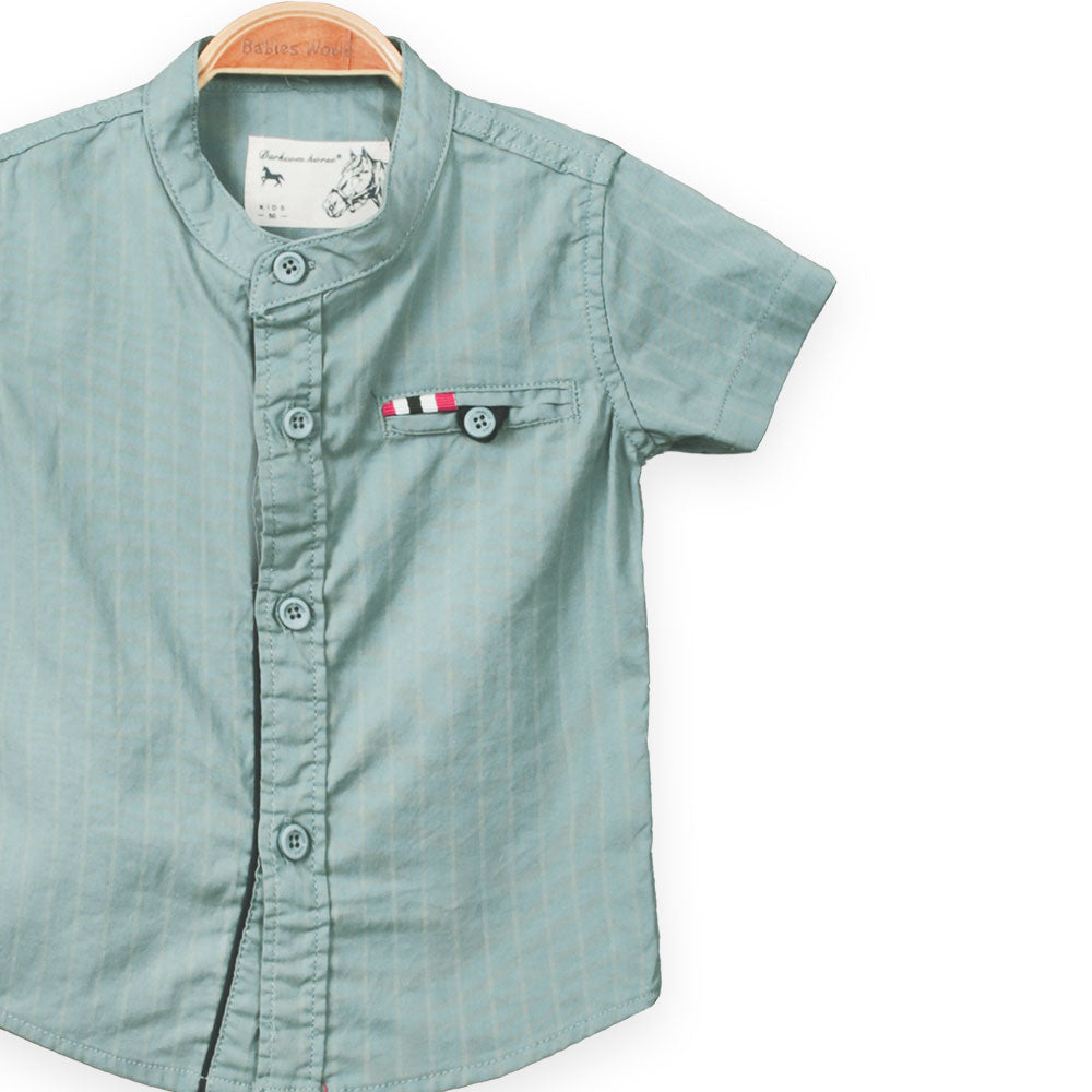 BOY SHIRT GREEN STRIPED