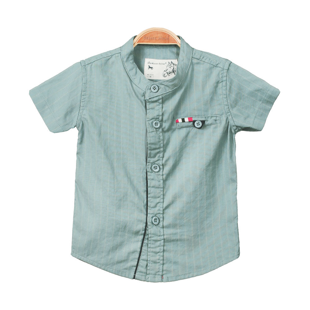 BOY SHIRT GREEN STRIPED