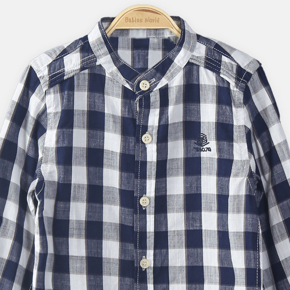 BOY SHIRT WHITE & BLUE CHECKERED