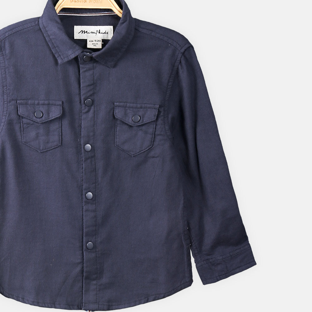 BOY SHIRT NAVY BLUE TEXTURE