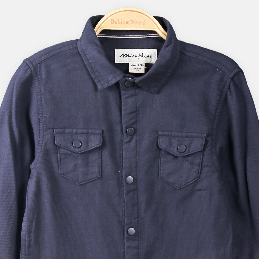 BOY SHIRT NAVY BLUE TEXTURE