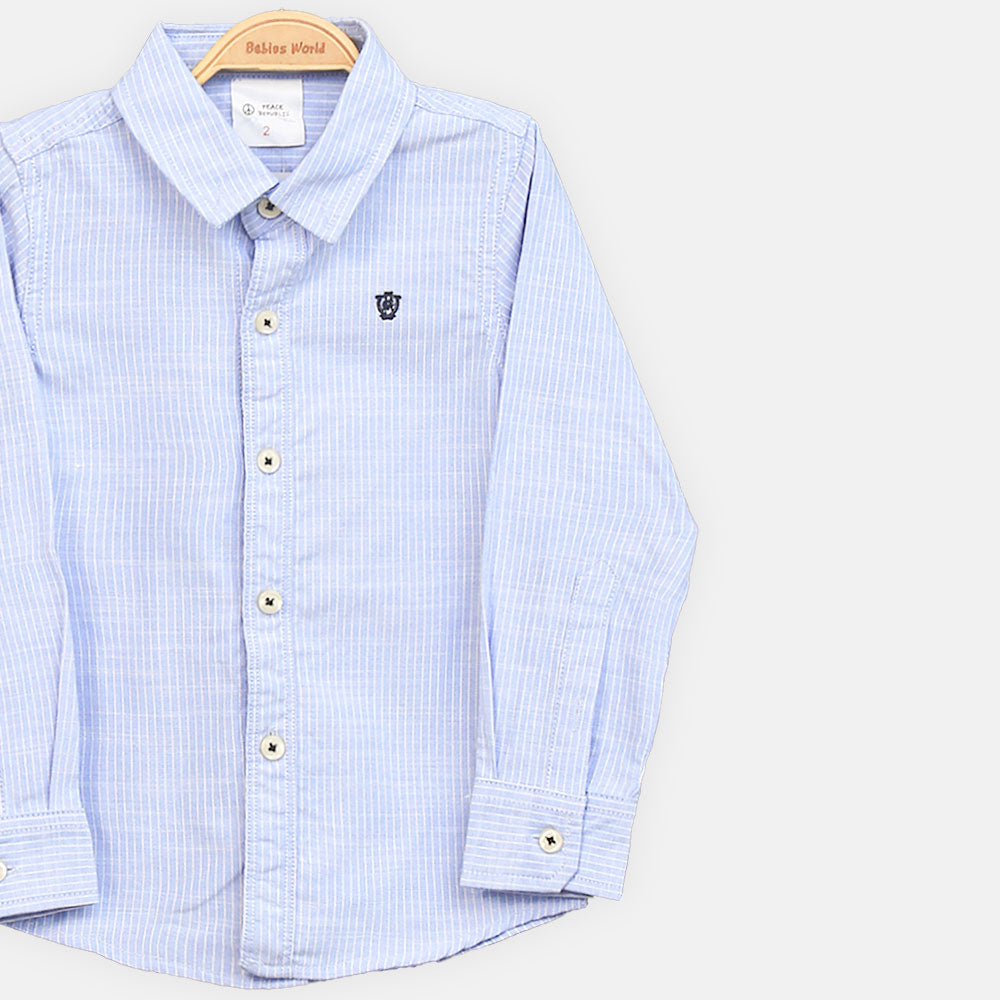 BOY SHIRT WHITE & BLUE STRIPED