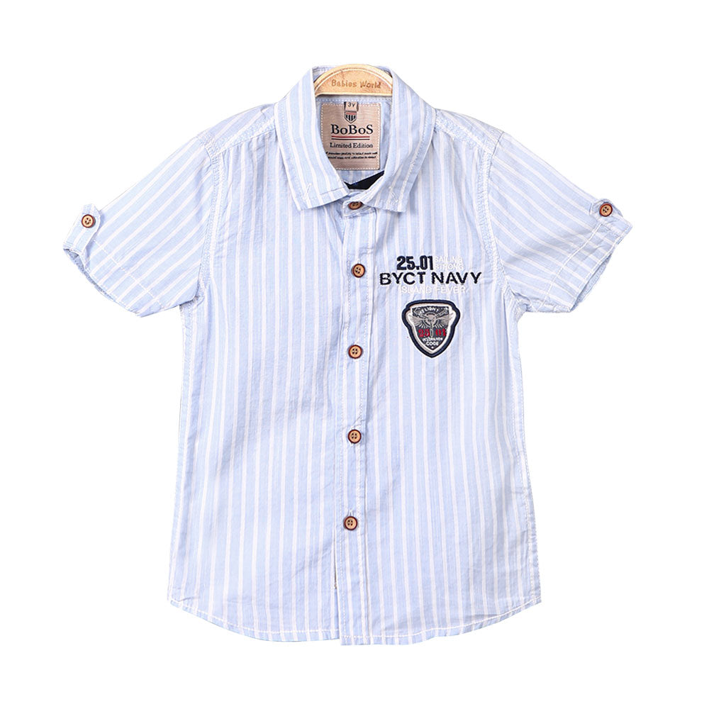 BOY SHIRT BLUE STRIPED SAILING