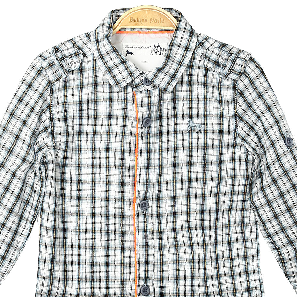 BOY SHIRT BLUE TATTERSALL CHECK