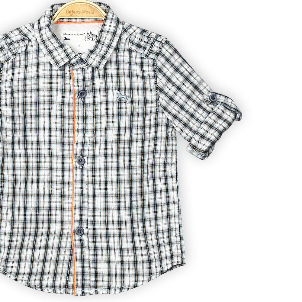 BOY SHIRT BLUE TATTERSALL CHECK