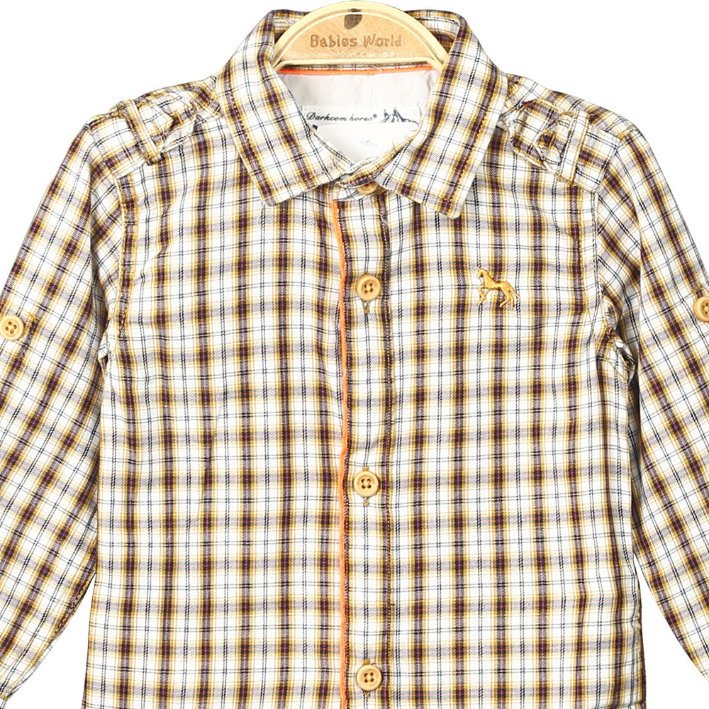 BOY SHIRT YELLOW TATTERSALL CHECK