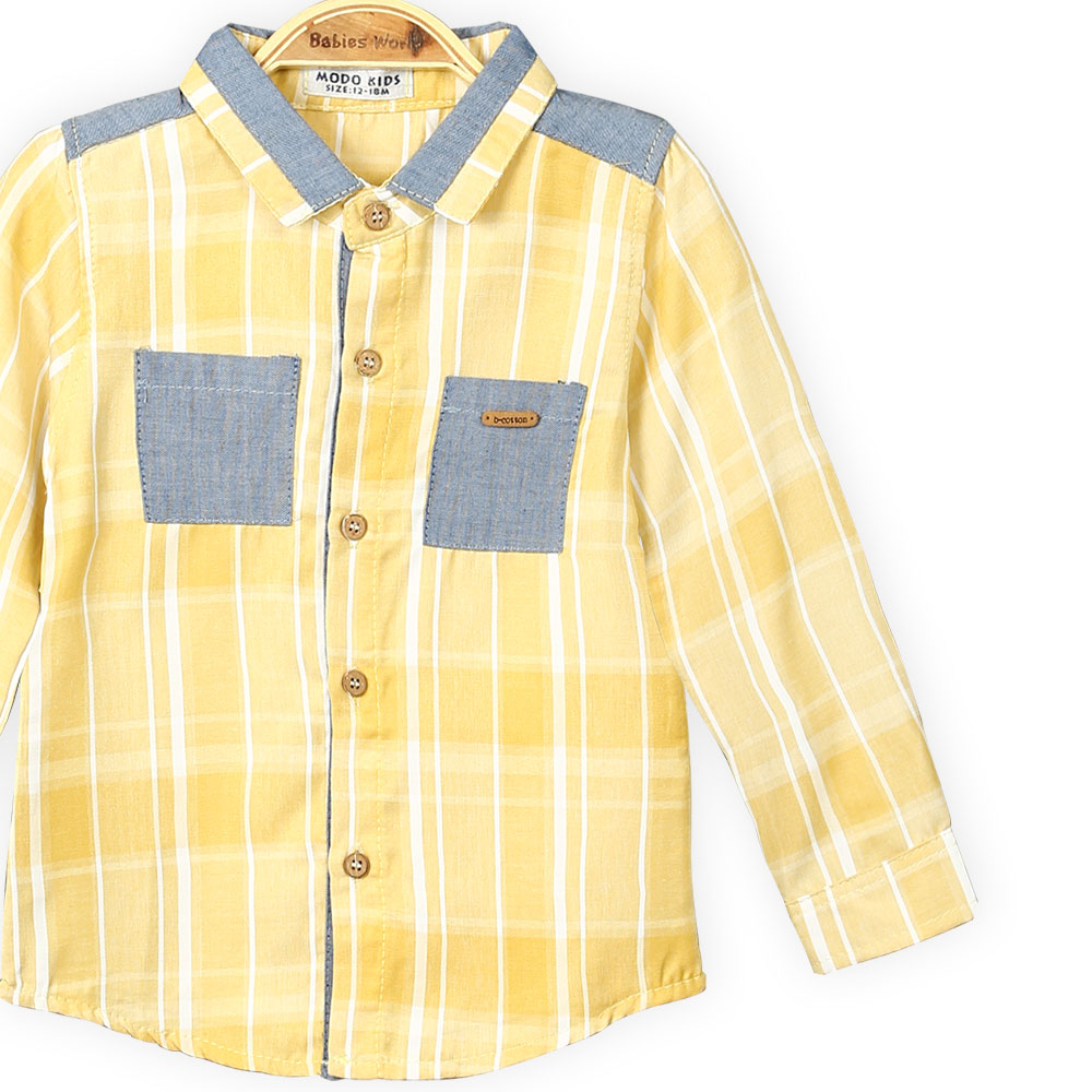 BOY SHIRT YELLOW PLAID CHECK