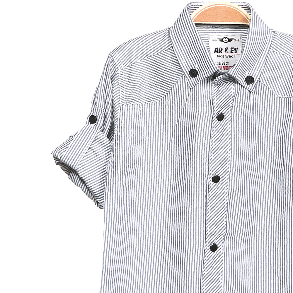 BOY SHIRT GREY STRIPED