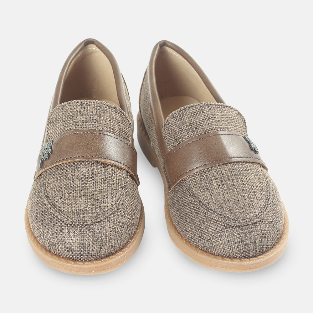 BOY SHOES BROWN KNITTED