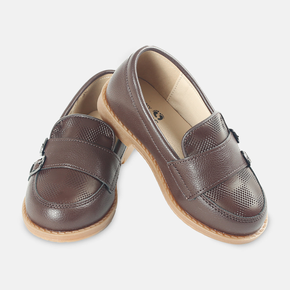 BOY SHOES BROWN DOTTED