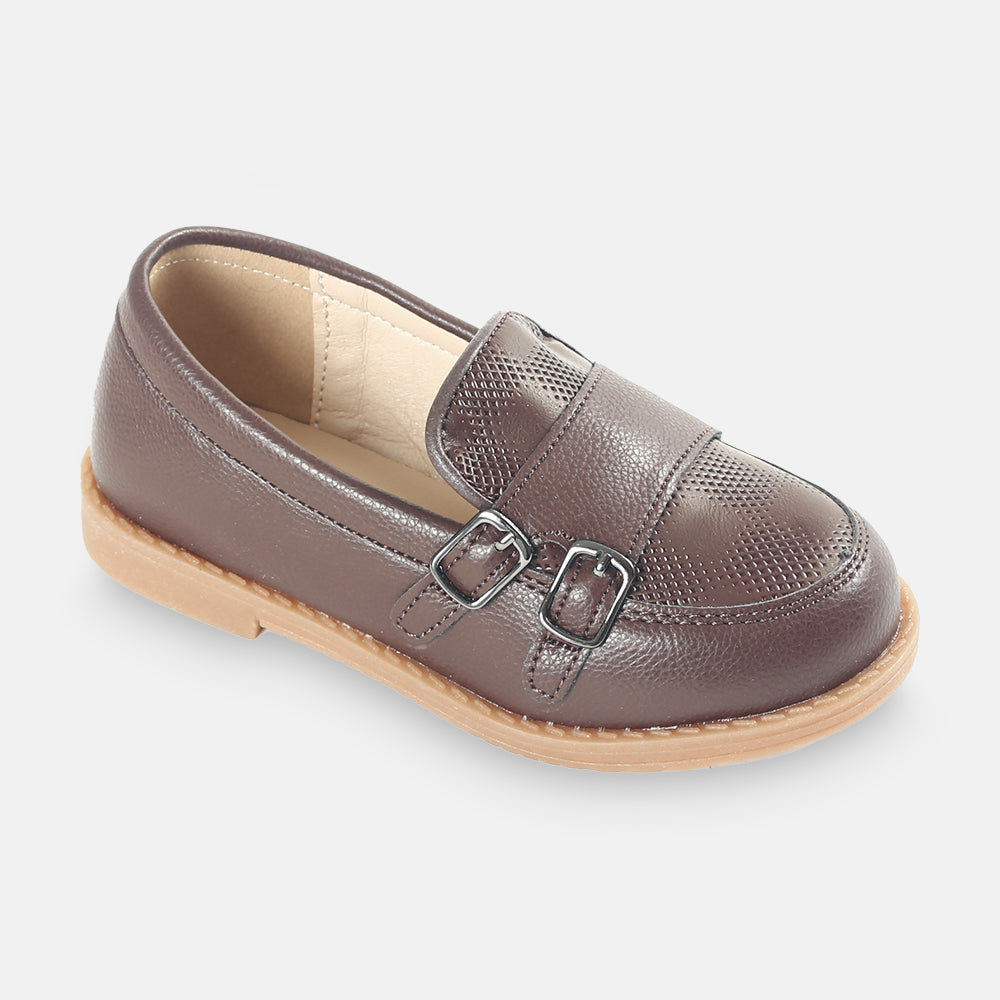 BOY SHOES BROWN DOTTED