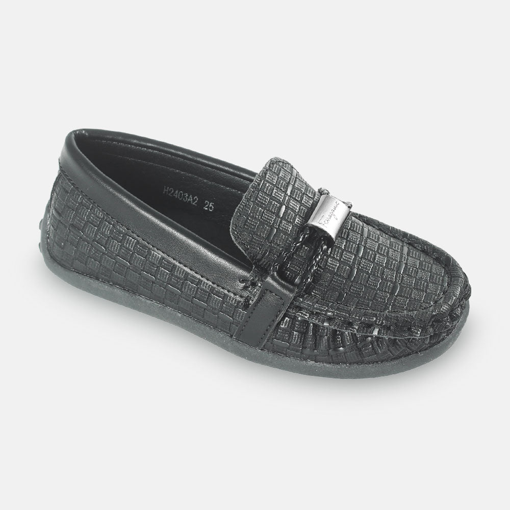 BOY SHOES BLACK CHECKERED