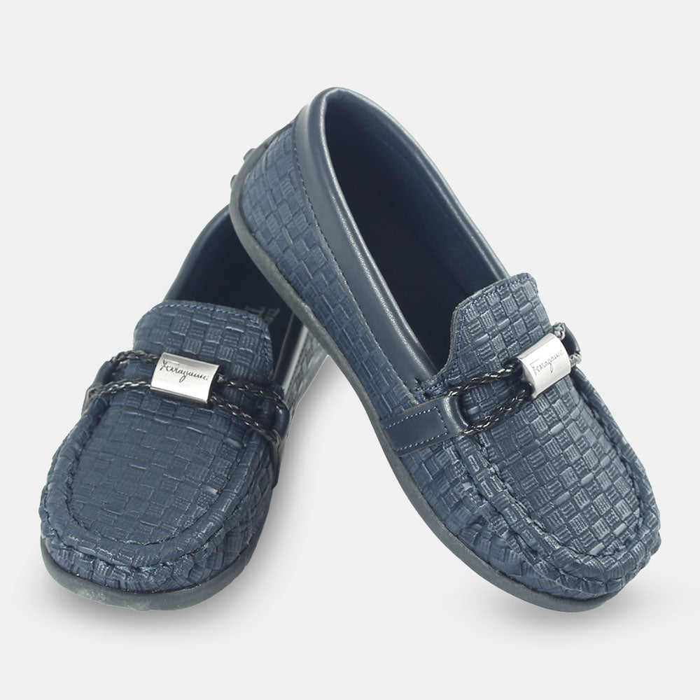 BOY SHOES NAVY CHECKERED