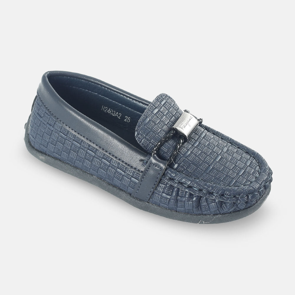 BOY SHOES NAVY CHECKERED
