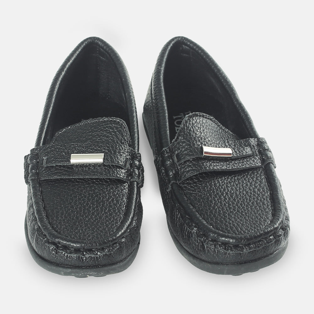 BOY SHOES BLACK FAUX LEATHER