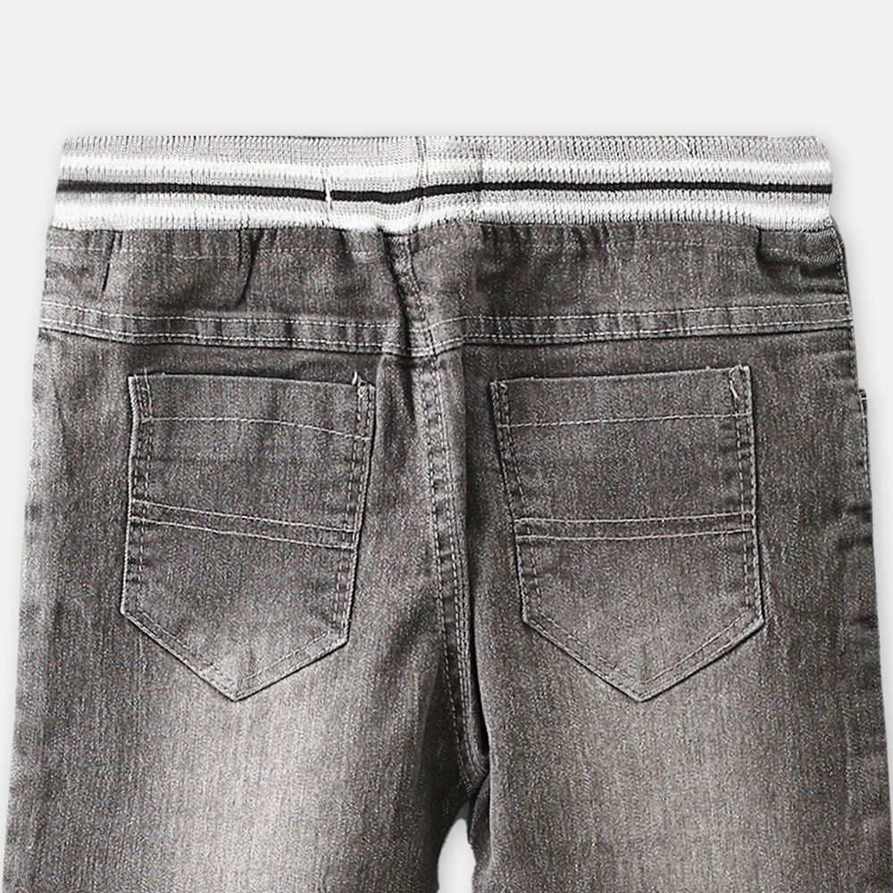 BOY SHORT JEANS GREY ELASTICBAND