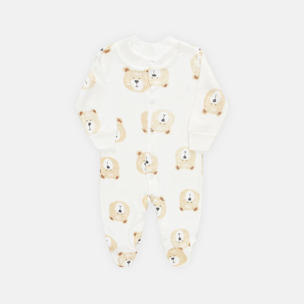 SLEEP SUIT BOY WHITE BEAR FACE