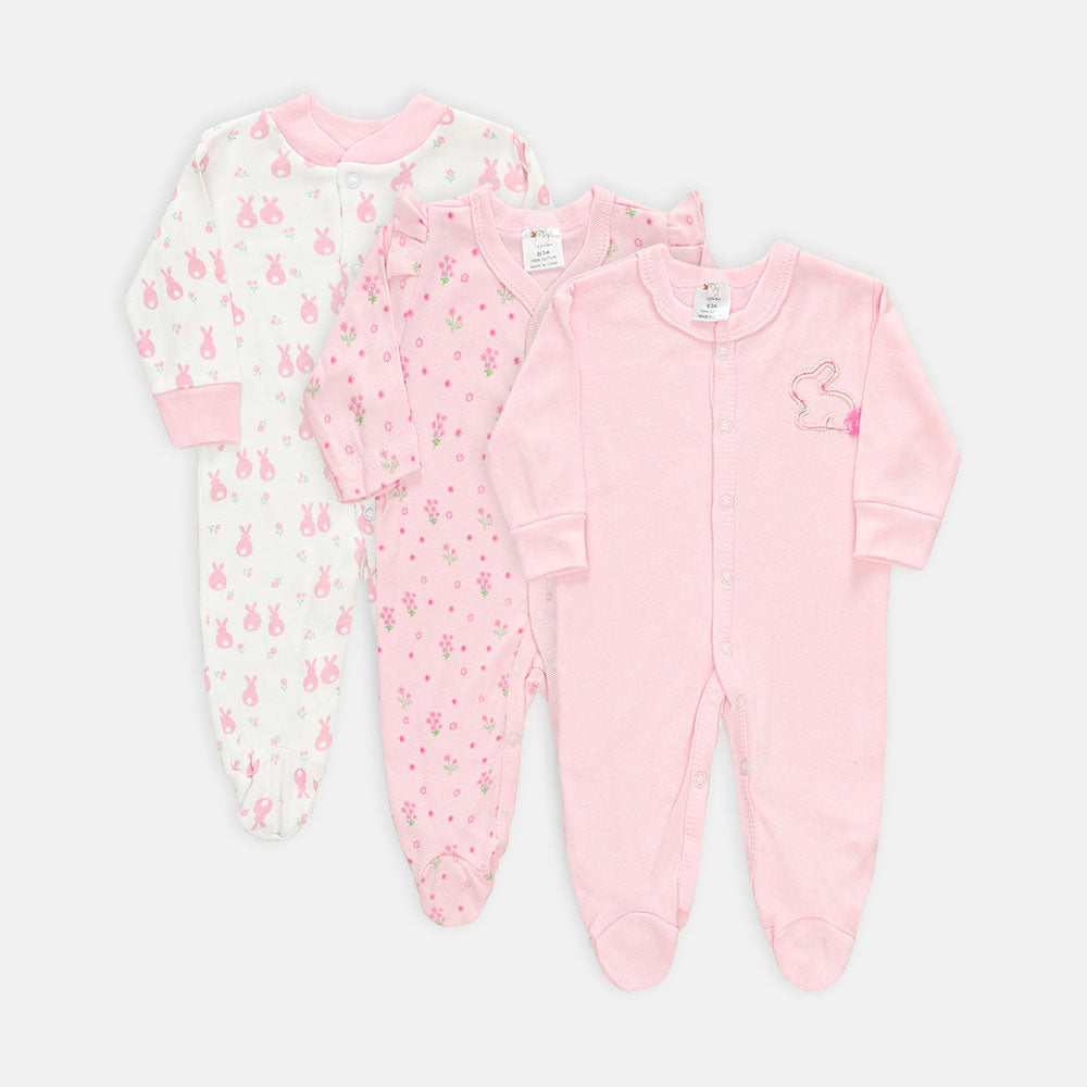 SLEEP SUIT GIRL PINK FLOWER
