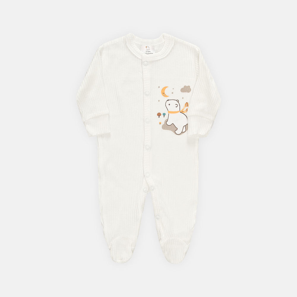 SLEEP SUIT BOY WHITE BEAR