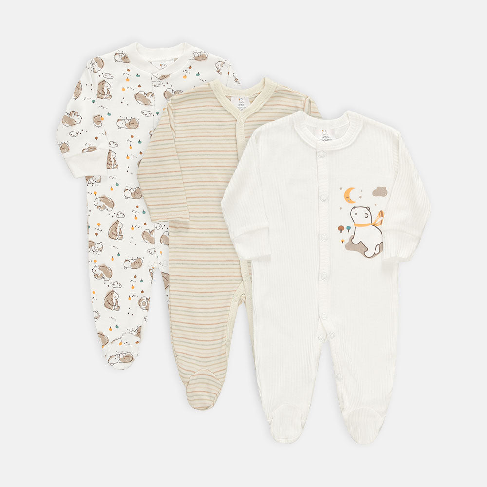 SLEEP SUIT BOY WHITE BEAR