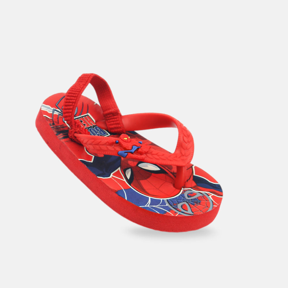 BOY RUBBER SANDAL SPIDERMAN RED