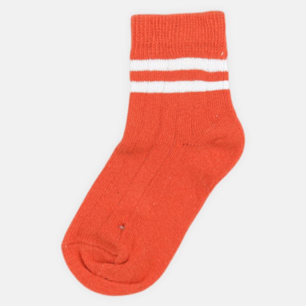 BOY SOCKS PK-2 ORANGE AND WHITE BEAR