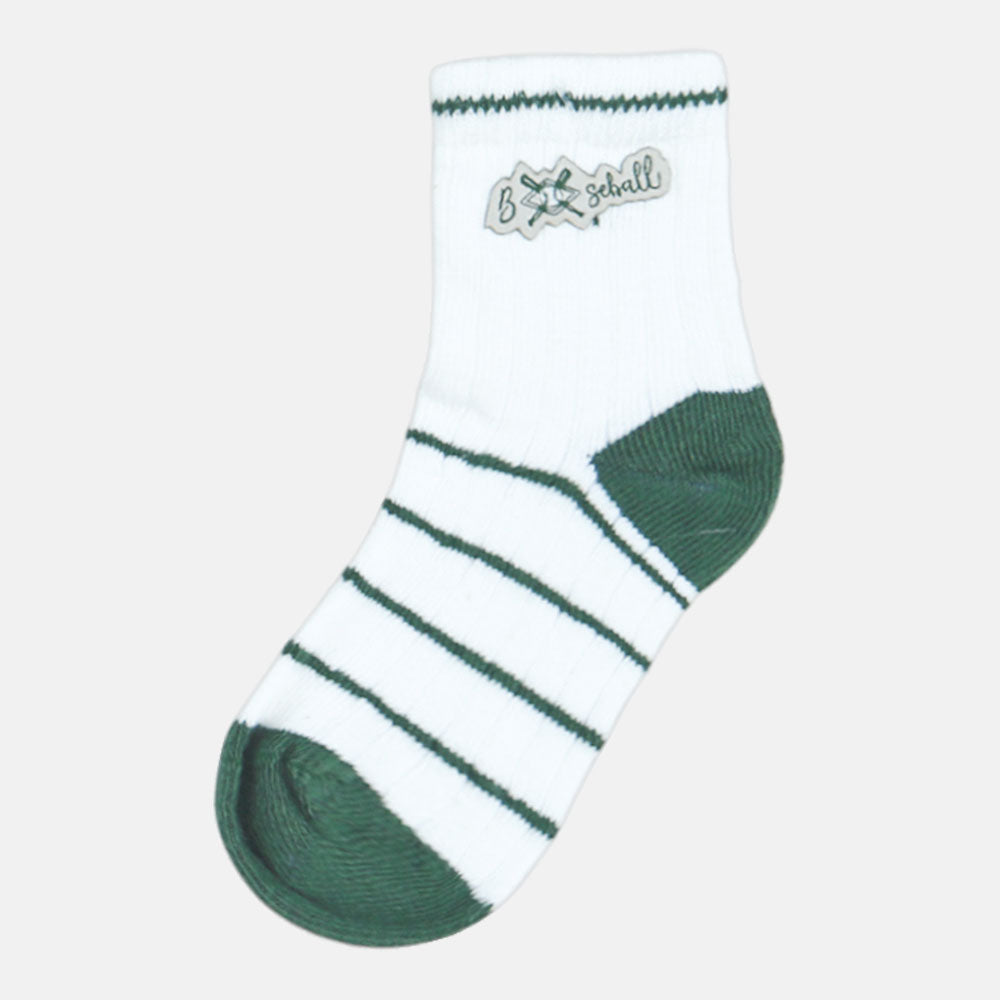 BOY SOCKS GREEN AND WHITE SPORT