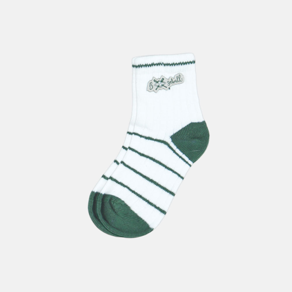 BOY SOCKS GREEN AND WHITE SPORT