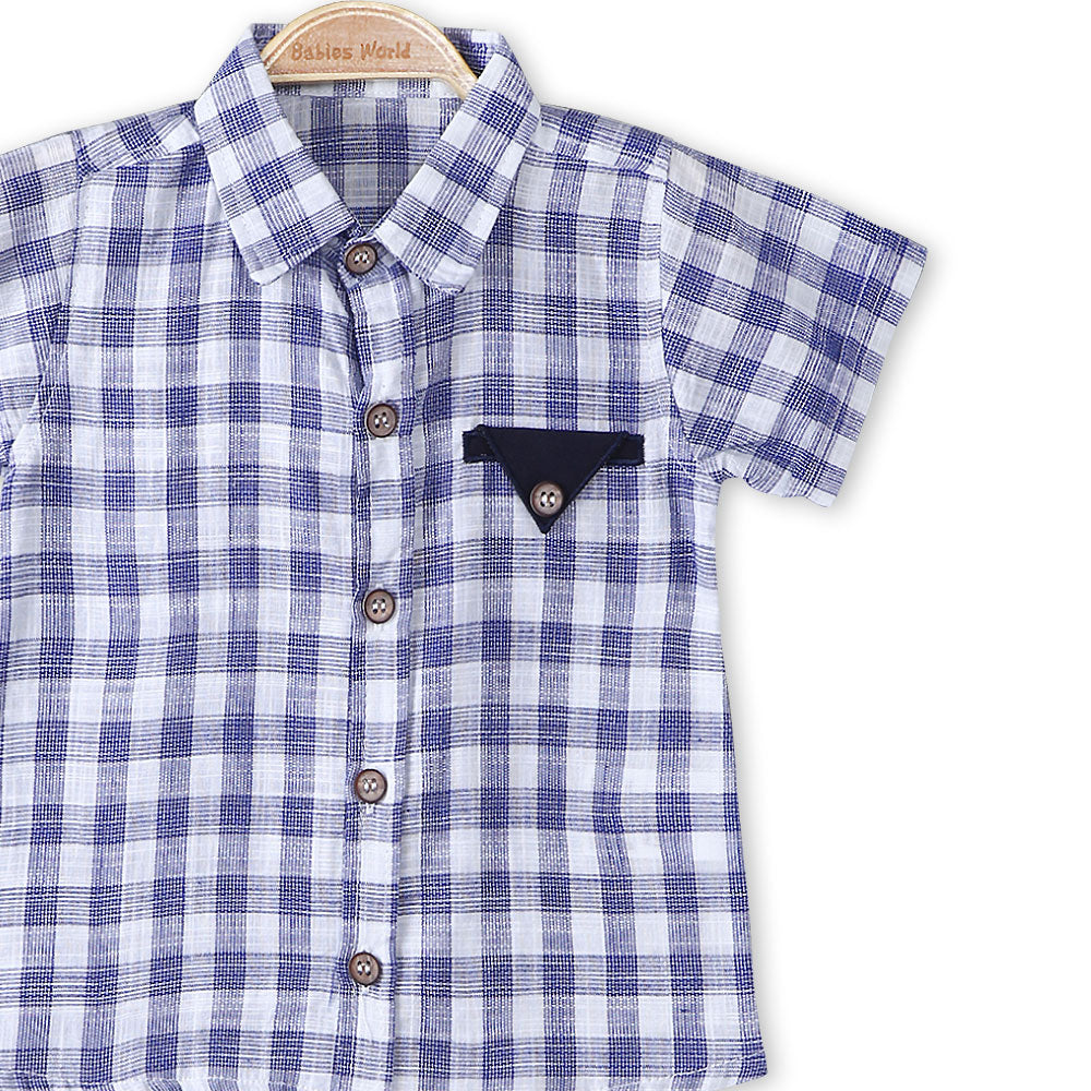 BOY SUIT INDIGO CHECKERED