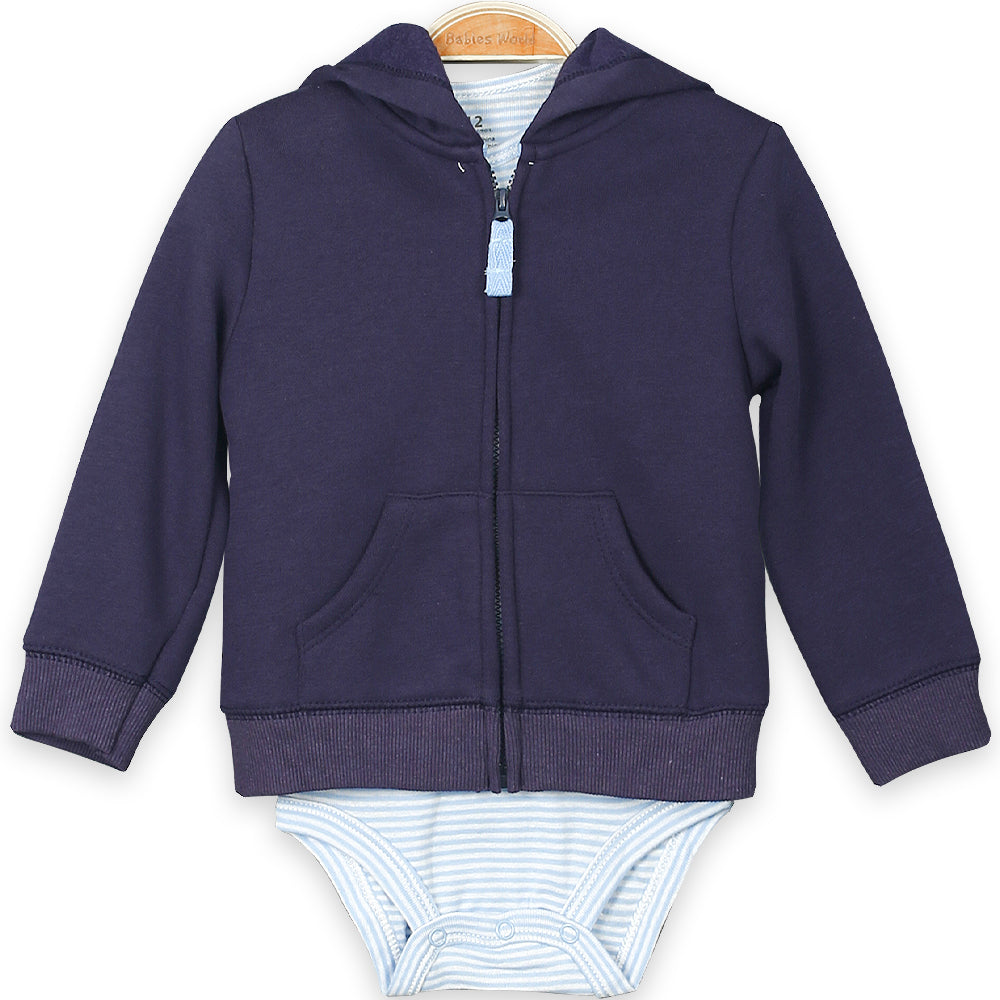 BOY SUIT NAVY STRIPED