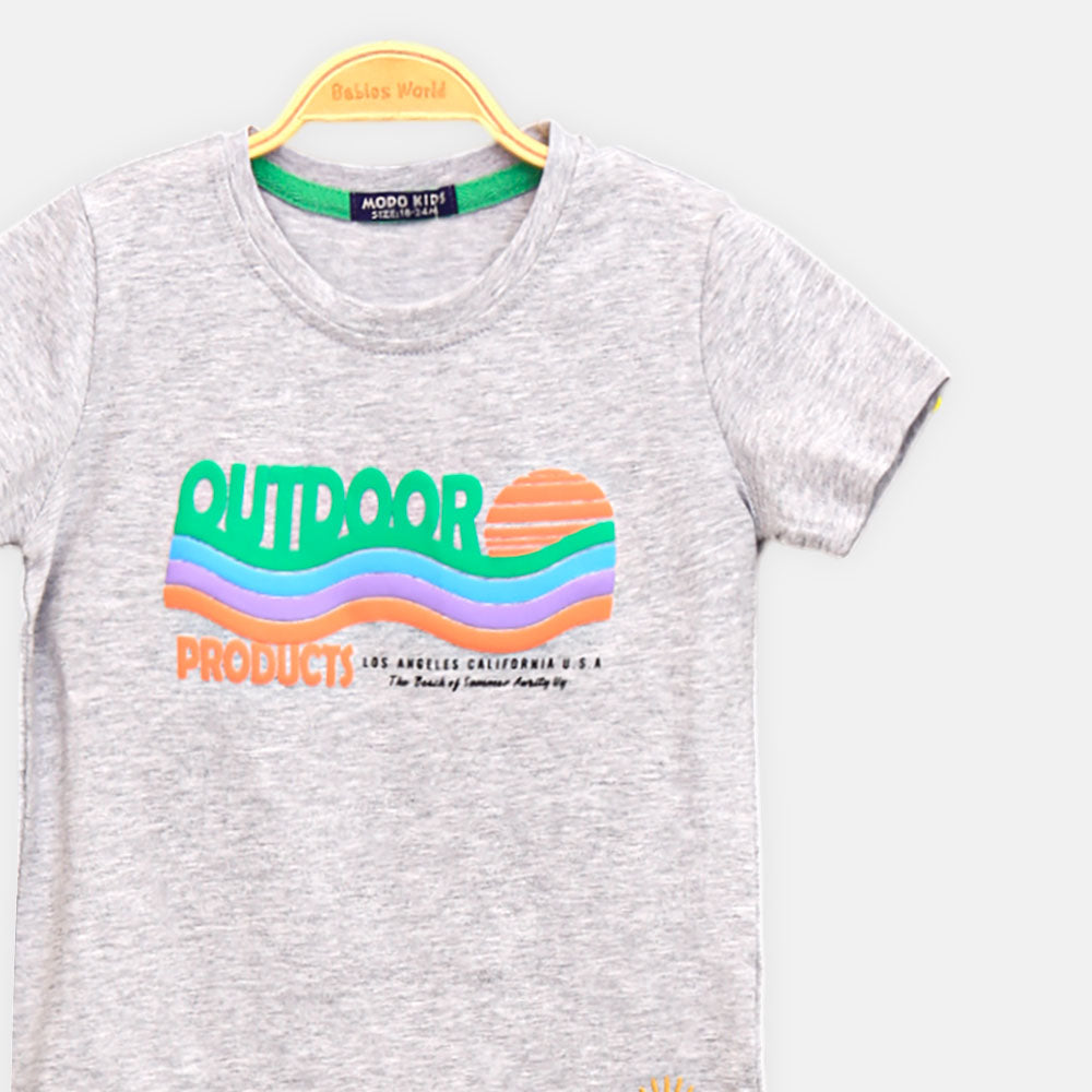 BOY T-SHIRT OUTDOOR PRODUCTS LOS ANGELES GREY