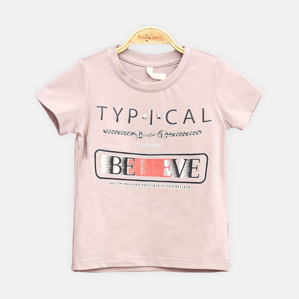 BOY T-SHIRT GRAY TYPICAL BELIEVE