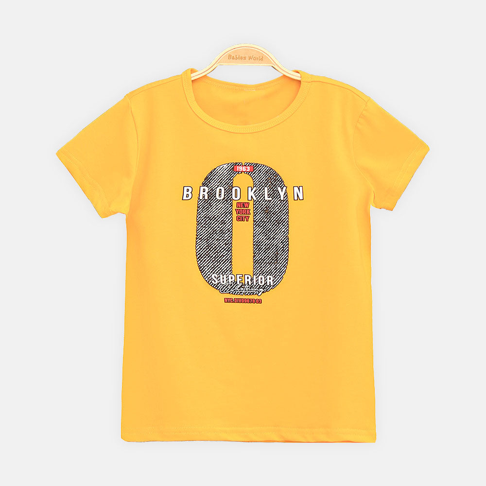BOY T-SHIRT YELLOW BROOKLYN SUPERIOR