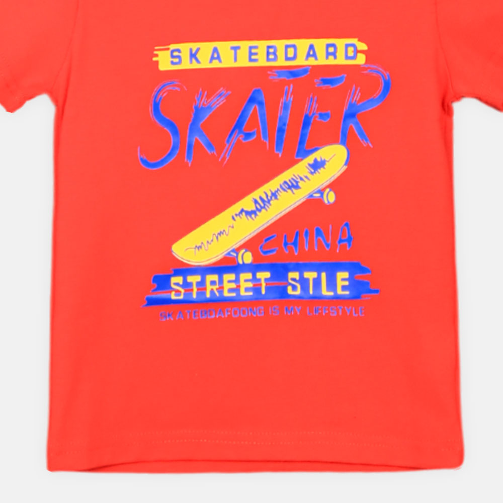 BOY T-SHIRT RED SKATER