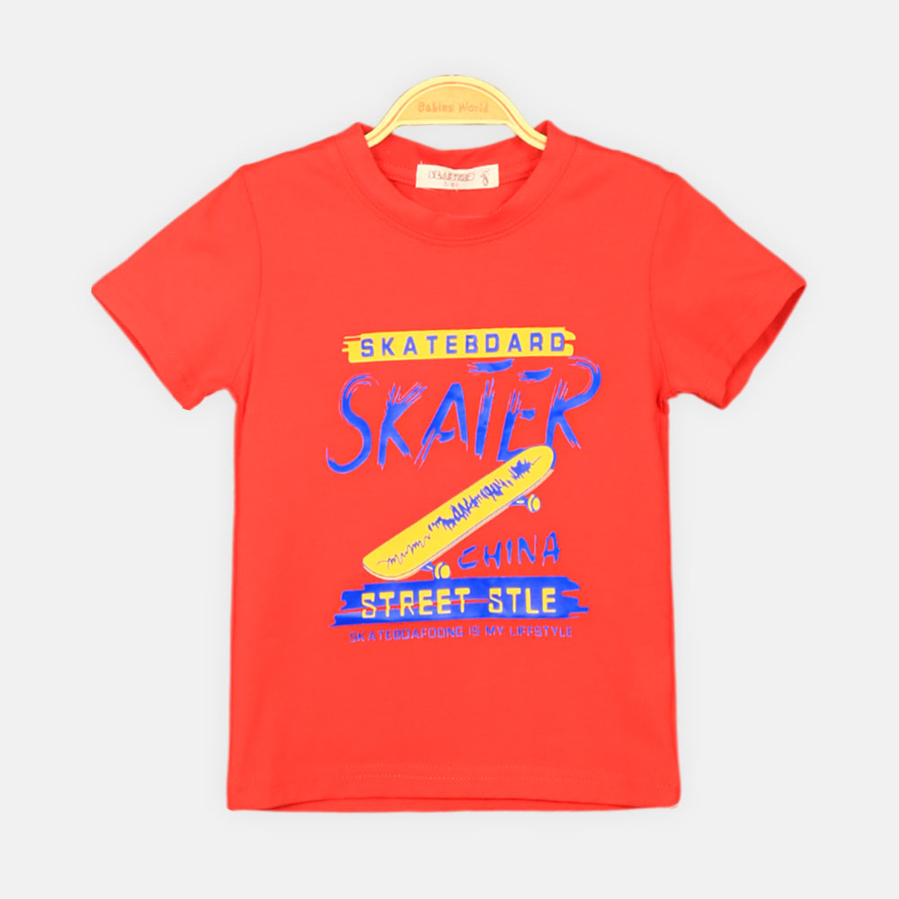 BOY T-SHIRT RED SKATER