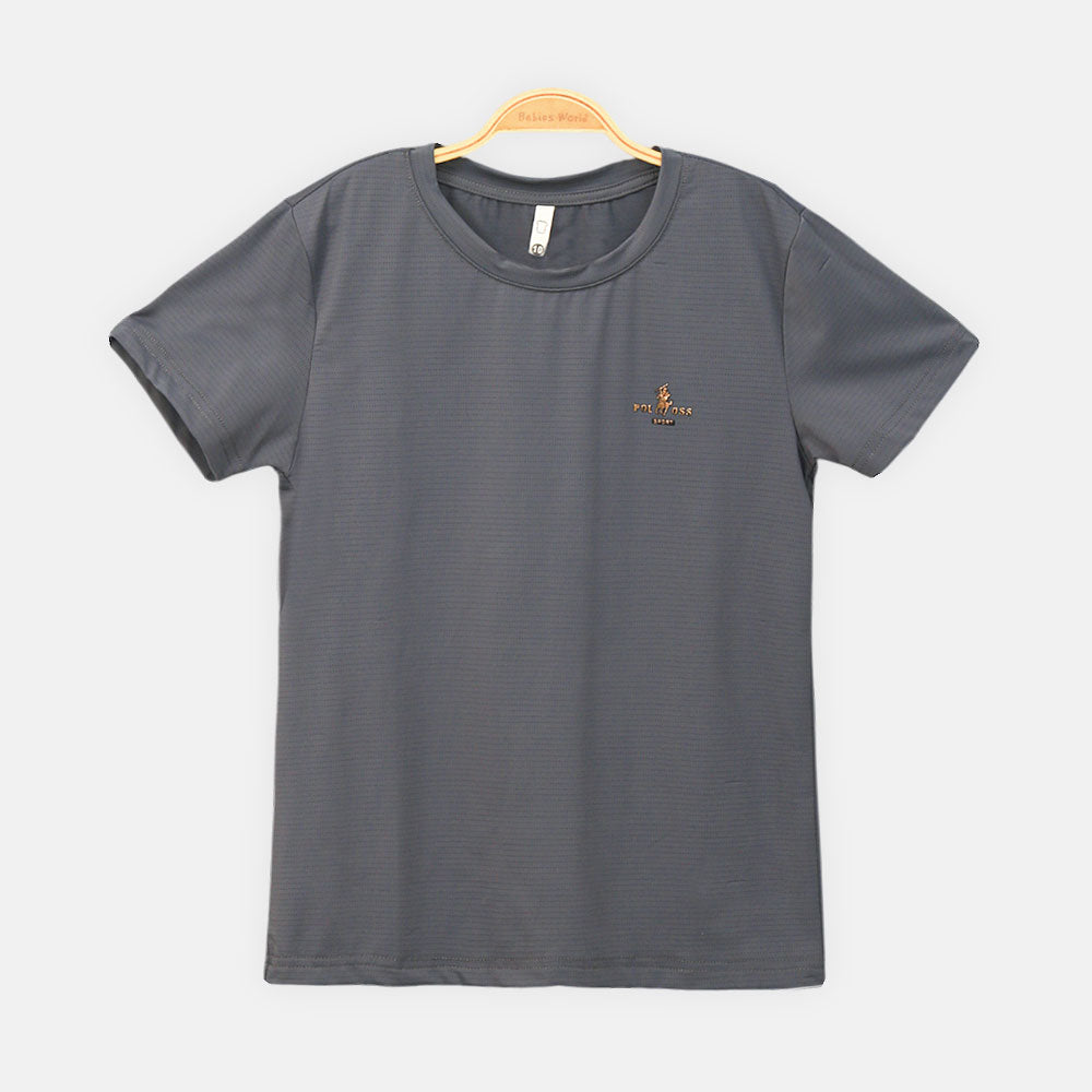 BOY T-SHIRT GREY RIBBED