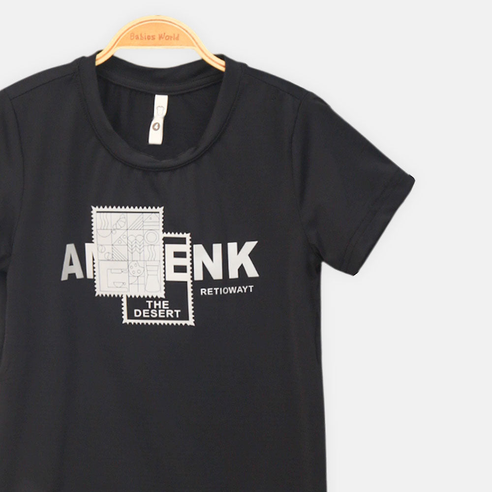 BOY T-SHIRT SPORTY BLACK RETIOWAYT