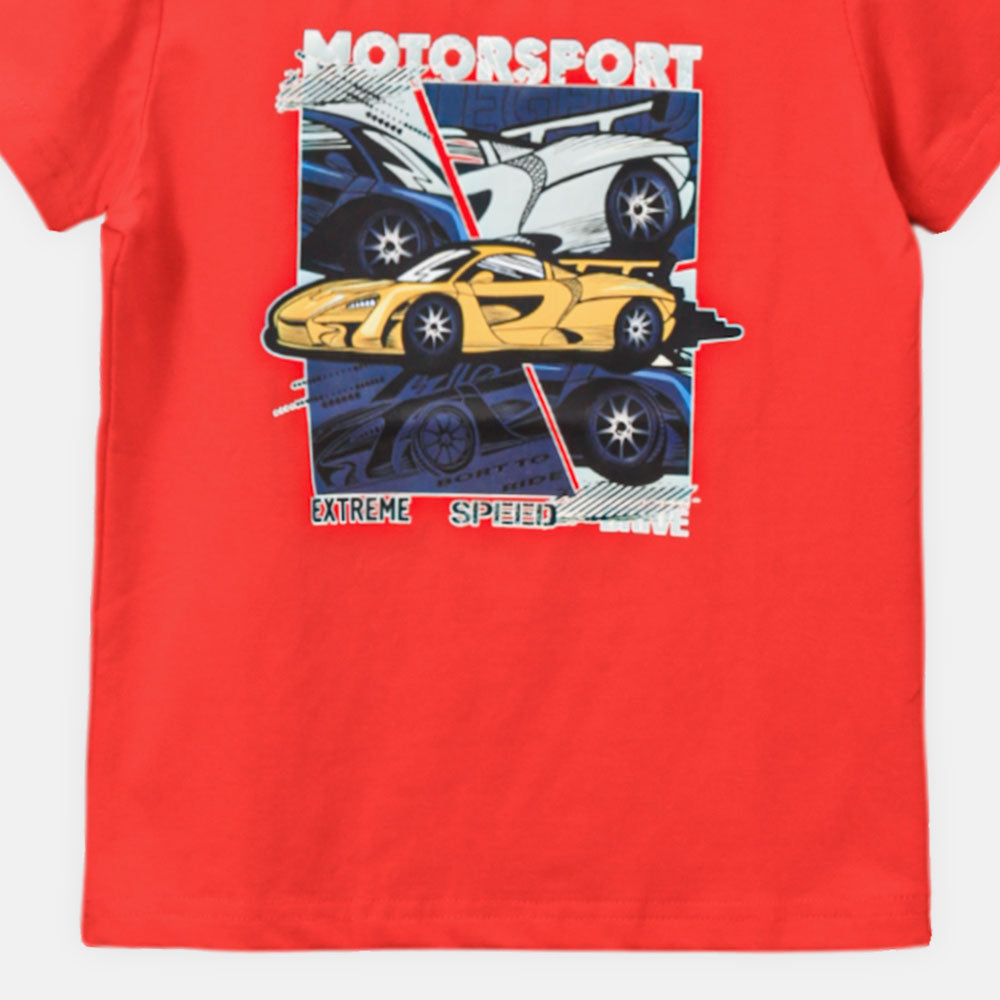 BOY T-SHIRT RED RACE CAR
