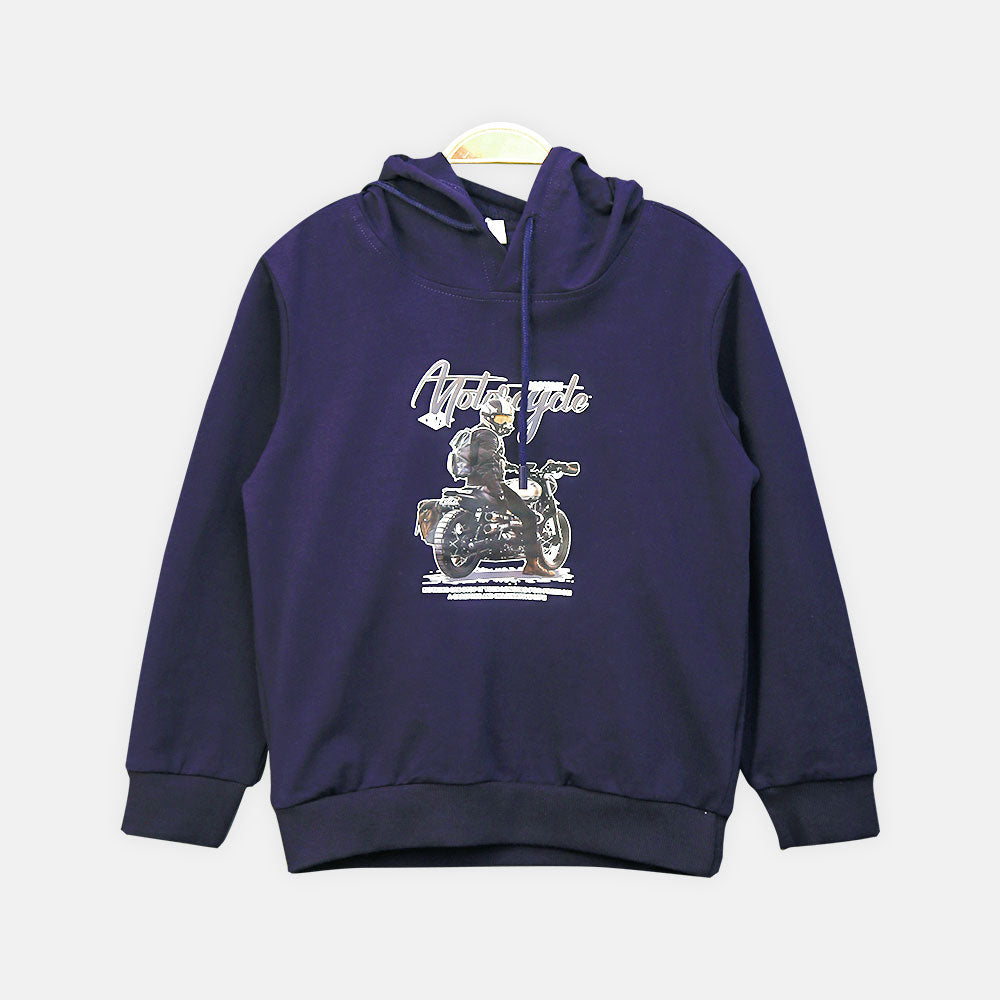 BOY T-SHIRT NAVY MOTORCYCLE GRAPHIC