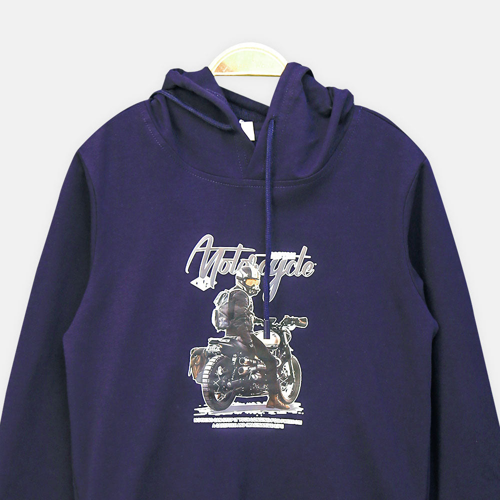 BOY T-SHIRT NAVY MOTORCYCLE GRAPHIC