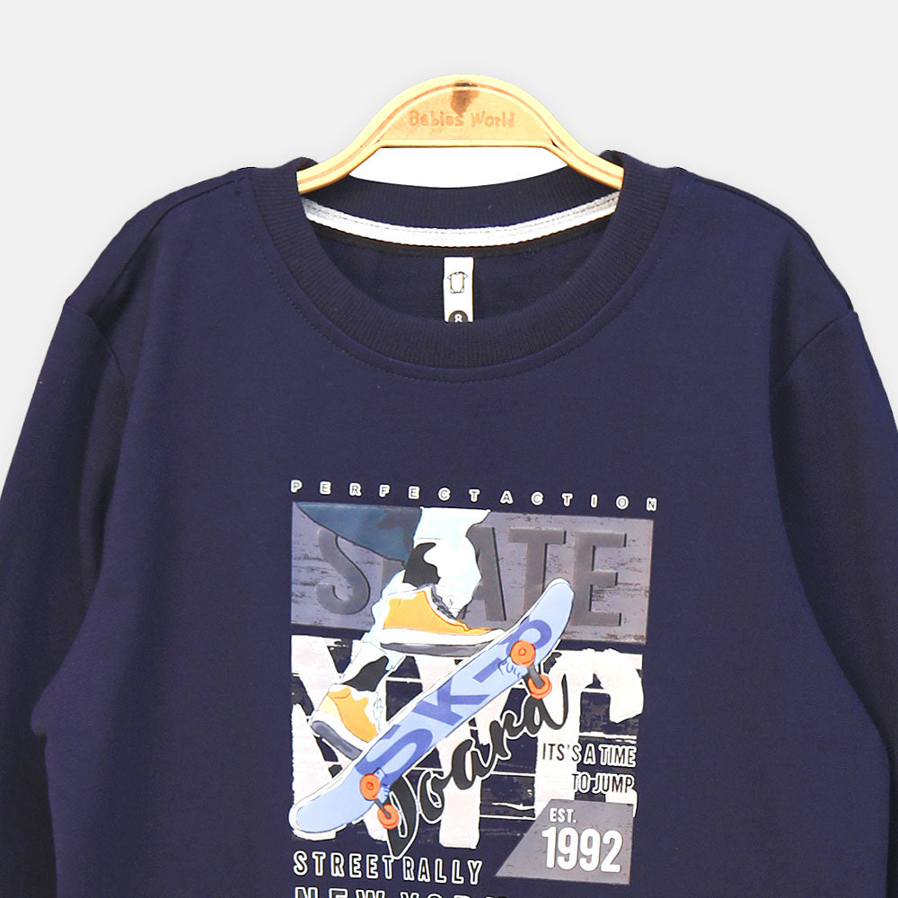 BOY T-SHIRT NAVY SKATEBOARD GRAPHIC