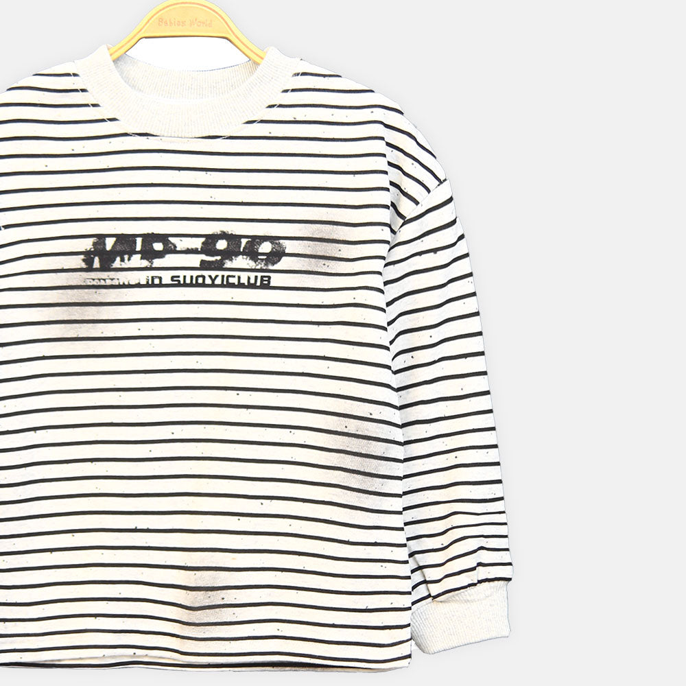 BOY T-SHIRT OFF-WHITE STRIPED CREW