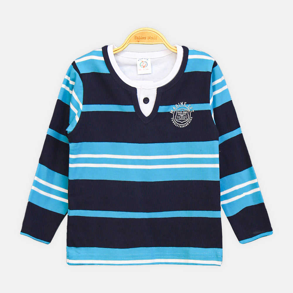 BOY T-SHIRT STRIPED BEAR LONG-SLEEVE TOP