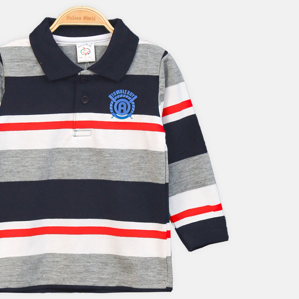 BOY T-SHIRT STRIPED COLLAR