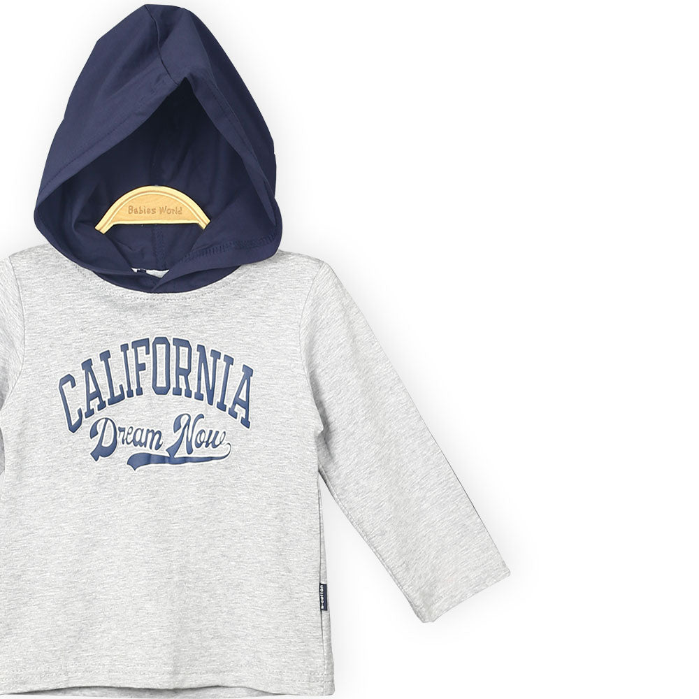 BOY T-SHIRT GREY CALIFORNIA HOODED