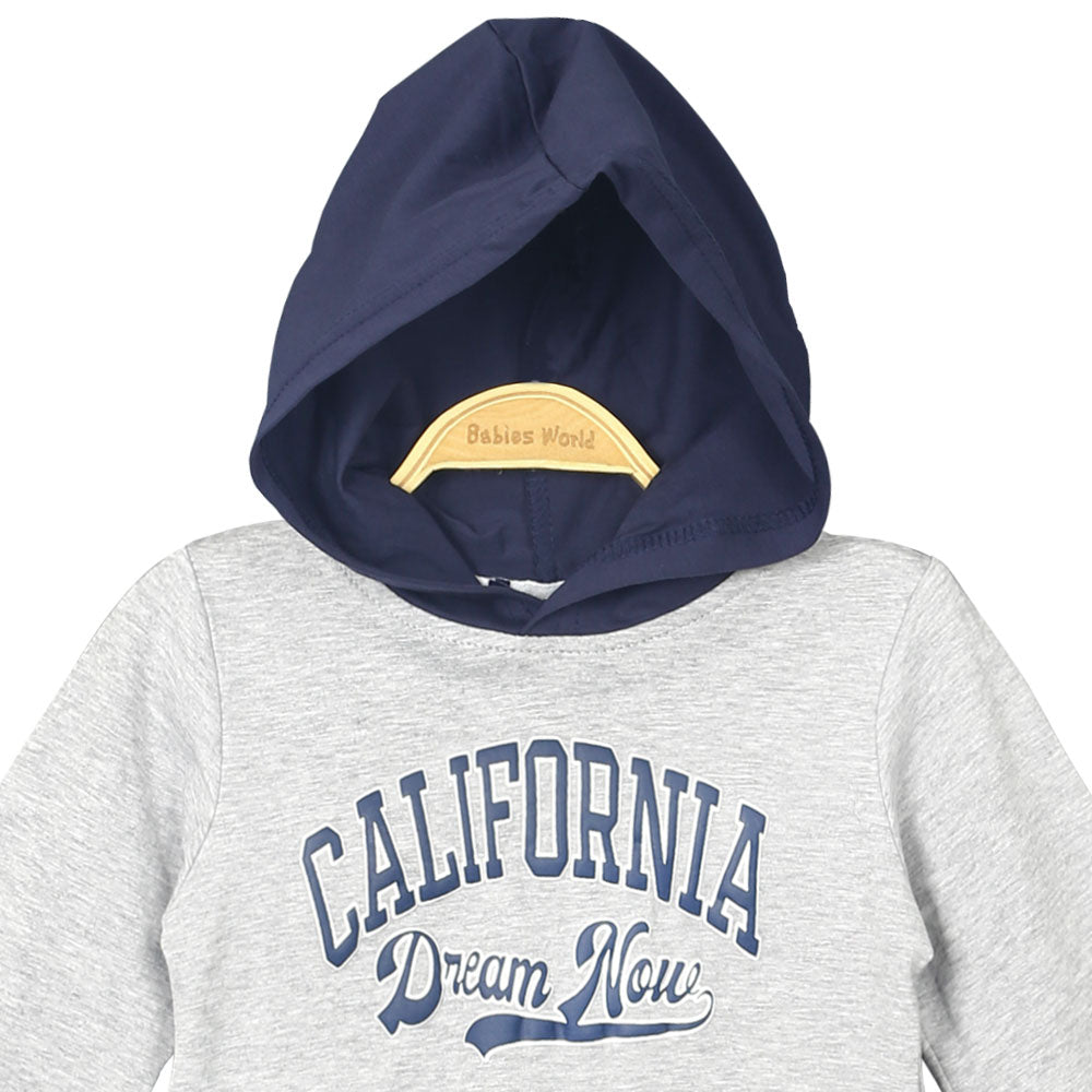 BOY T-SHIRT GREY CALIFORNIA HOODED