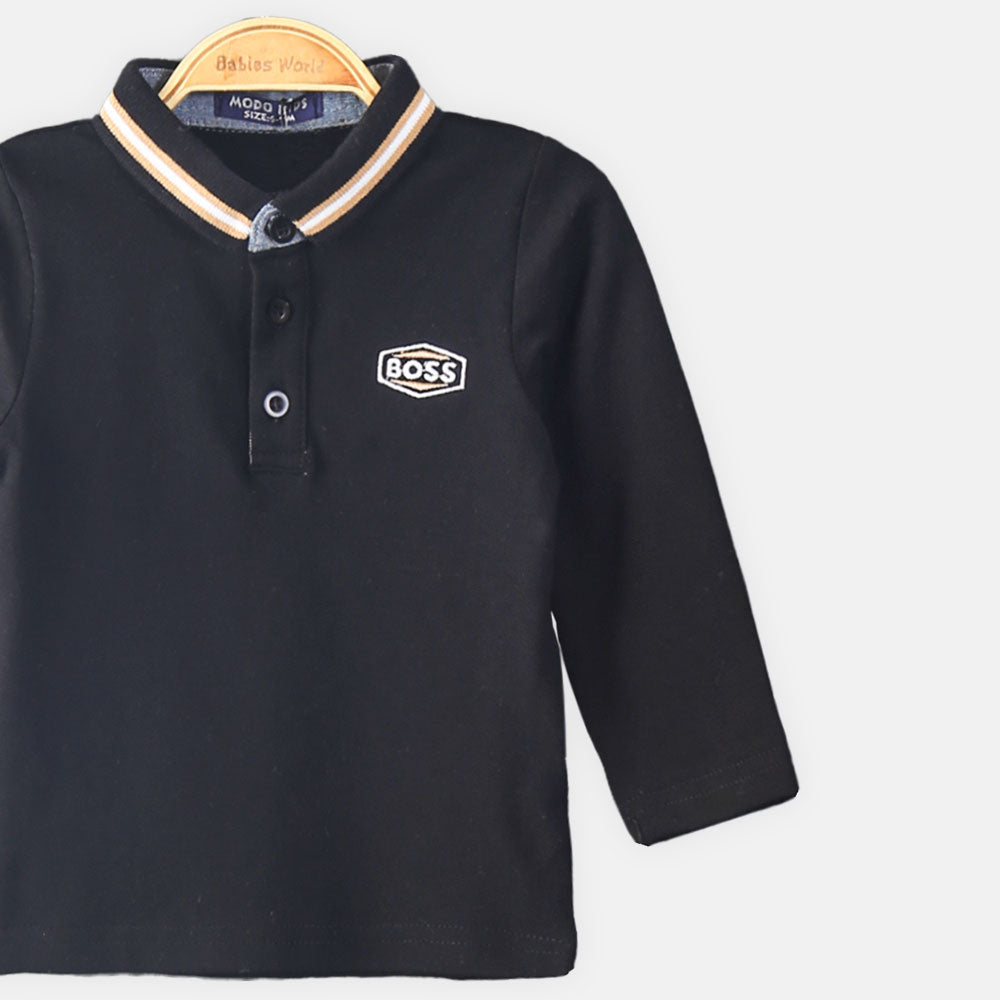 BOY T-SHIRT BLACK BOSS POLO