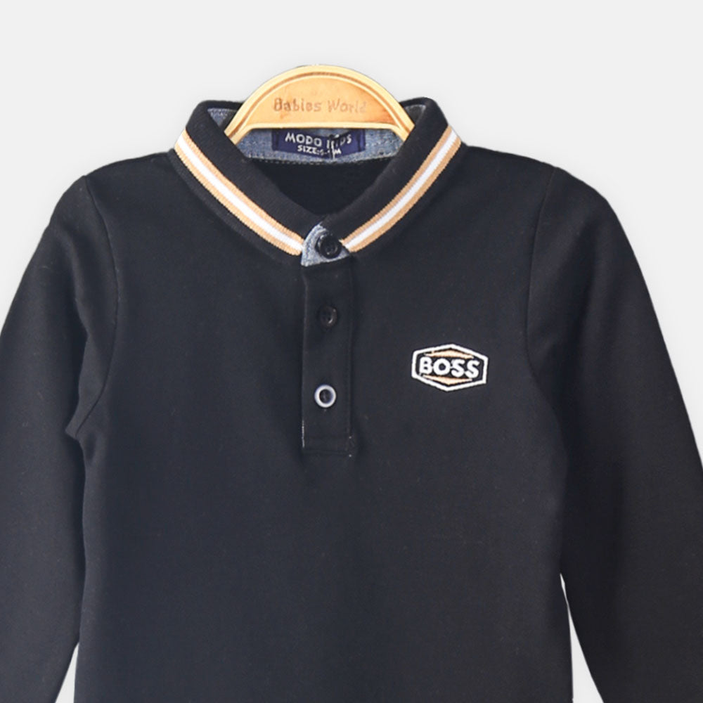BOY T-SHIRT BLACK BOSS POLO