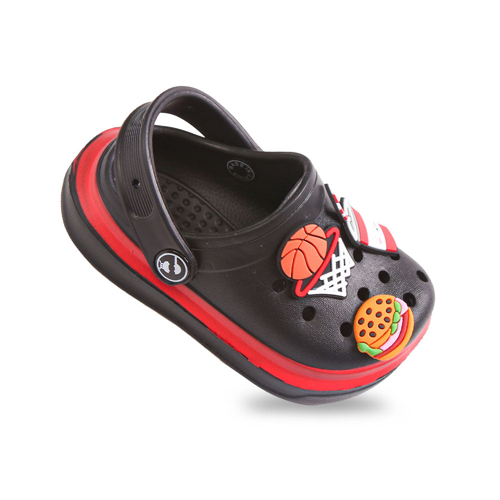 BOY CROCS BLACK SNACKS & BASKETBALL